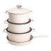Набір посуду чавунний з емальованим покриттям 2/3/4/1 л, білий Yiwu HP-FLG-24 WHITE