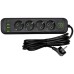 Мережевий фільтр-подовжувач 4 розетки 3xUSB-A 1xUSB-C 3м чорний HP-5-38M
