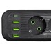 Мережевий фільтр-подовжувач 4 розетки 3xUSB-A 1xUSB-C 3м чорний HP-5-38M