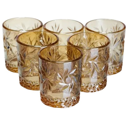 Набір чарок для віскі Shot glass 6 штук по 75 мл коричневий HP-17-39