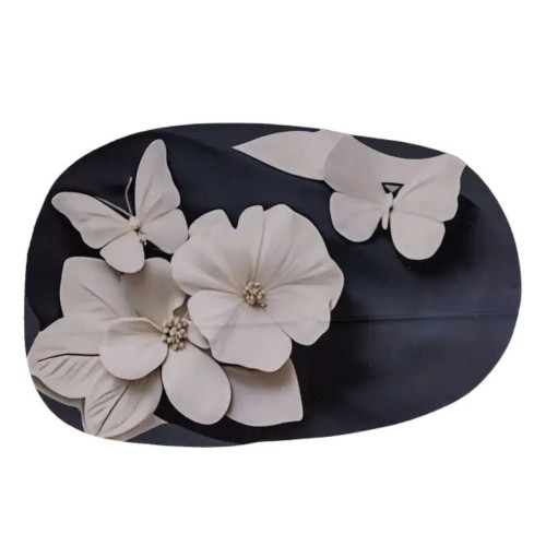 Килимок для ванної кімнати з 3D-ефектом Petal Relief 58*38 см діатомітовий Чорний HP-42-38 Килимок для ванної кімнати з 3D-ефектом Petal Relief 58*38 см діатомітовий Чорний HP-42-38