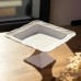 Фруктовниця на ніжці White Square 21.5*21.5 см порцелянова квадратна Yiwu 120-YH-HG057