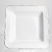 Фруктовниця на ніжці White Square 21.5*21.5 см порцелянова квадратна Yiwu 120-YH-HG057