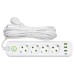 Мережевий фільтр-подовжувач 5 розеток 3xUSB-A 1xUSB-C 5м білий HP-5-39