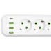 Мережевий фільтр-подовжувач 5 розеток 3xUSB-A 1xUSB-C 5м білий HP-5-39