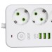 Мережевий фільтр-подовжувач 5 розеток 4xUSB-A 1xUSB-C 3м білий HP-5-49