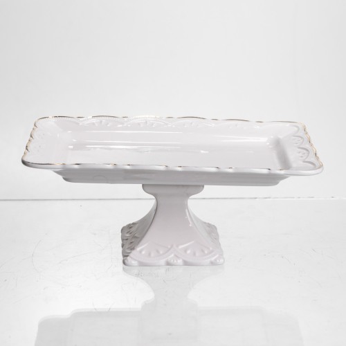 Тортівниця на ніжці White Square 20.5*20.5 см порцелянова квадратна Yiwu 120-YH-HG063 Тортівниця на ніжці White Square 20.5*20.5 см порцелянова квадратна Yiwu 120-YH-HG063