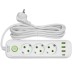 Мережевий фільтр-подовжувач 3 розетки 3xUSBxA 1xUSB-C 3м білий HP-5-33 Мережевий фільтр-подовжувач 3 розетки 3xUSBxA 1xUSB-C 3м білий HP-5-33