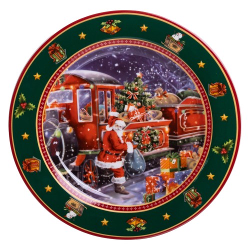Набір новорічних тарілок порцелянових Santa 6 штук Yiwu HP-SDHK-7 Набір новорічних тарілок порцелянових Santa 6 штук Yiwu HP-SDHK-7