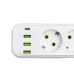 Мережевий фільтр-подовжувач 3 розетки 3хUSB-A 1xUSB-C 5м білий HP-5-35 Мережевий фільтр-подовжувач 3 розетки 3хUSB-A 1xUSB-C 5м білий HP-5-35