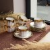 Чайний сервіз на 6 персон порцеляновий Golden Eye 180 мл Yiwu J2457