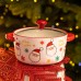 Супниця порцелянова Santa новорічна  800 (мл) з кришкою Yiwu FM-CS-9A