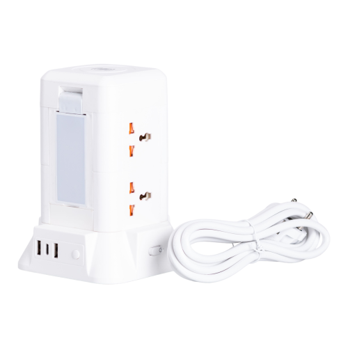 Мережевий фільтр подовжувач 2.8 м з лампою на 6 універсальних розеток з 2 USB, 1 Type-C, бездротова зарядка HP-5-1 Мережевий фільтр подовжувач 2.8 м з лампою на 6 універсальних розеток з 2 USB, 1 Type-C, бездротова зарядка HP-5-1