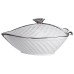 Супниця 800 (мл) порцелянова 26×18×14 (см) з кришкою Білий з сріблом XL-4074AS