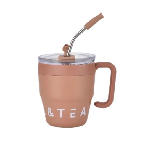 Термочашка Coffee & Tea з трубочкою коричнева HP-14-23BR Термочашка Coffee & Tea з трубочкою коричнева HP-14-23BR