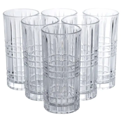 Набір склянок Geometric Glass 6 штук по 300 мл з рельєфним візерунком HP-17-3