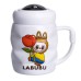 Чашка порцелянова з кришкою Labubu 400 (мл) Білий з жовтим FM-54D Чашка порцелянова з кришкою Labubu 400 (мл) Білий з жовтим FM-54D