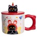 Кубок порцелянова з кришкою Kitten's Birthday 400 (мл) подарункова кружка прикольна чашка для дітей на подарунок Червоний FM-24D