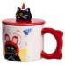 Кубок порцелянова з кришкою Kitten's Birthday 400 (мл) подарункова кружка прикольна чашка для дітей на подарунок Червоний FM-24D
