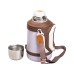 Термос Vacuum Cup 1.5 літра з ремінцем і складною ручкою коричневий HP-14-21V