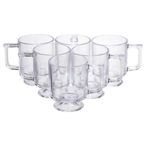 Набір чашок 6 шт для чаю та кави Goblet по 300 (мл) кружки скляні Прозорий HP-19-L6