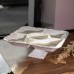 Менажниця на ніжці White Square 31.5*31.5 см порцелянова на 5 секцій Yiwu 120-YH-HG058 Менажниця на ніжці White Square 31.5*31.5 см порцелянова на 5 секцій Yiwu 120-YH-HG058
