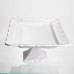 Тортівниця на ніжці White Square 35.5*35.5 см порцелянова квадратна Yiwu 120-YH-HG060 Тортівниця на ніжці White Square 35.5*35.5 см порцелянова квадратна Yiwu 120-YH-HG060