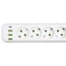 Мережевий фільтр-подовжувач 5 розеток 3xUSB-A 1xUSB-C 3м білий HP-5-41