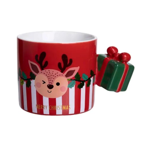 Чашка порцелянова новорічна Merry Christmas 400 (мл) Червона Yiwu FM-CS-49R Чашка порцелянова новорічна Merry Christmas 400 (мл) Червона Yiwu FM-CS-49R