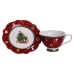 Порцелянаова чашка з блюдцем 250 (мл) Christmas Червона Yiwu HP-SDHK-14 Порцелянаова чашка з блюдцем 250 (мл) Christmas Червона Yiwu HP-SDHK-14
