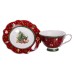 Порцелянаова чашка з блюдцем 250 (мл) Christmas Червона Yiwu HP-SDHK-14 Порцелянаова чашка з блюдцем 250 (мл) Christmas Червона Yiwu HP-SDHK-14