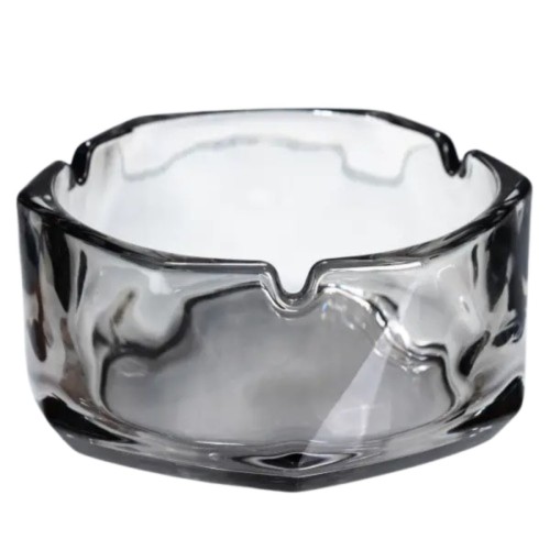 Попільничка скляна Diamond Faceted 12 см, сірий Yiwu HP-34-79