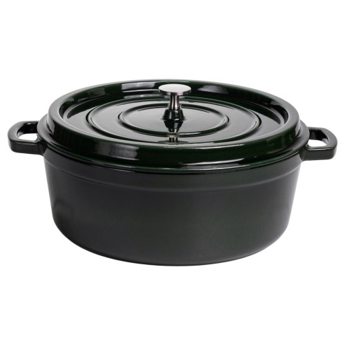 Кокотниця чавунна емальована 7,5 л, малахіт Yiwu HP-FLG-14 green