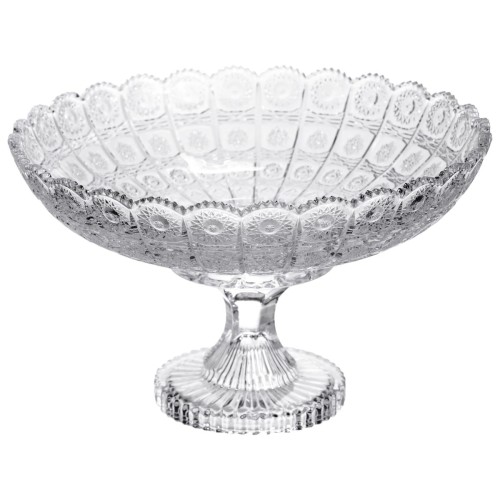 Фруктовниця на ніжці скляна Queen Lace 32 см під кришталь Yiwu HP-34-47