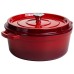 Кокотниця чавунна емальована 6 л, червоний Yiwu HP-FLG-6 RED