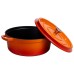 Кокотниця чавунна емальована 7,5 л, помаранчевий Yiwu HP-FLG-7 ORANGE