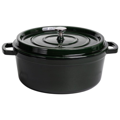 Кокотниця чавунна емальована 6.5 л, малахіт Yiwu HP-FLG-13 green