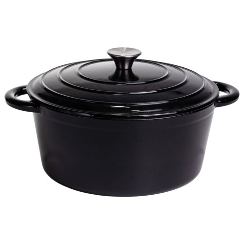 Каструля чавунна емальована 6,5 л, чорний Yiwu HP-FLG-3 BLACK Каструля чавунна емальована 6,5 л, чорний Yiwu HP-FLG-3 BLACK