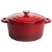 Каструля чавунна емальована 6,5 л, червоний Yiwu HP-FLG-3 RED