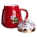 Чашка порцелянова з кришкою Christmas 400 (мл) Червона Yiwu FM-CS-41D