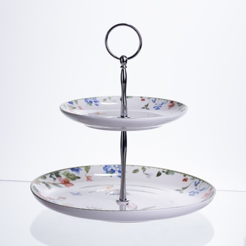 Етажерка Garden Rabbits порцелянова для фруктів та десертів 23*24 см HP-7323-6 Етажерка Garden Rabbits порцелянова для фруктів та десертів 23*24 см HP-7323-6