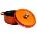 Кокотниця чавунна емальована 5,5 л, помаранчевий Yiwu HP-FLG-5 ORANGE