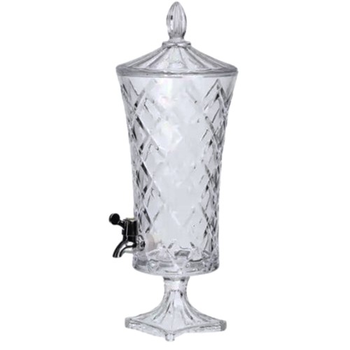 Лимонадниця з краном на підставці скляна 4.5 л прозорий глек лимонадник для подачі лимонадів HP-34-67