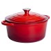 Каструля чавунна емальована 5 л, червоний Yiwu HP-FLG-2 RED Каструля чавунна емальована 5 л, червоний Yiwu HP-FLG-2 RED