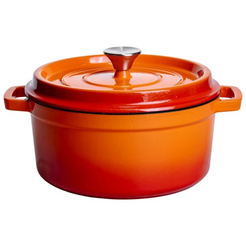 Кокотниця чавунна емальована 4,5 л, помаранчевий Yiwu HP-FLG-4 ORANGE Кокотниця чавунна емальована 4,5 л, помаранчевий Yiwu HP-FLG-4 ORANGE