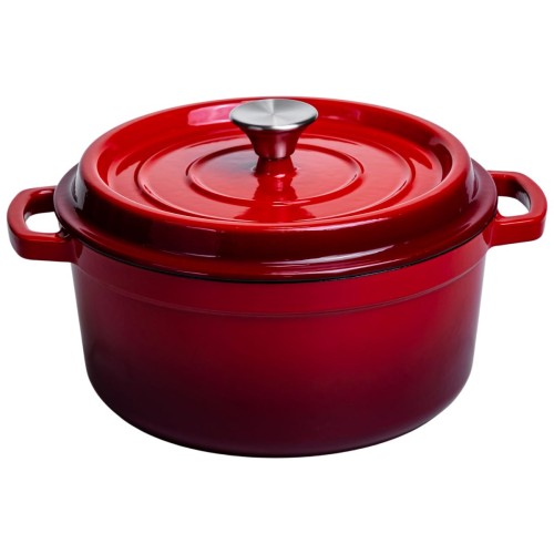 Кокотниця чавунна емальована 4,5 л, червоний Yiwu HP-FLG-4 RED Кокотниця чавунна емальована 4,5 л, червоний Yiwu HP-FLG-4 RED