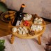 Винний столик-менажниця з дерева 35*35*18 см круглий на ніжках дуб BWR350180