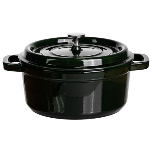 Кокотниця чавунна емальована 4 л, малахіт Yiwu HP-FLG-10 green Кокотниця чавунна емальована 4 л, малахіт Yiwu HP-FLG-10 green