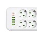 Мережевий фільтр-подовжувач 8 розеток 4xUSB-A 2xUSB-C 5м білий  HP-5-55