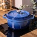 Каструля чавунна емальована 3 л з кришкою Ø24 см Синя HP-1-3BL Каструля чавунна емальована 3 л з кришкою Ø24 см Синя HP-1-3BL